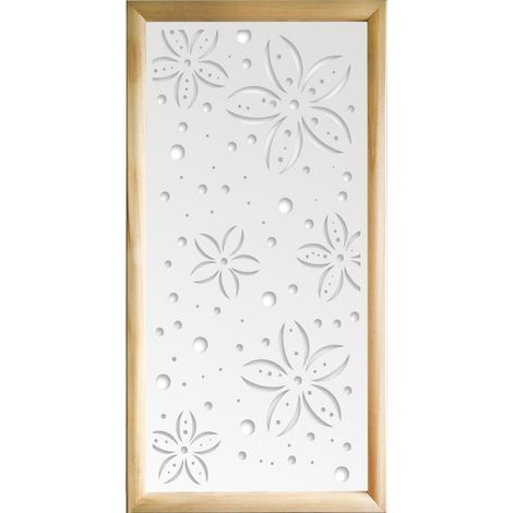 FLOWERS - Moduli Decorativi in Legno e PVC - Colore: bianco - Misura: 47x94 cm (1/4)
