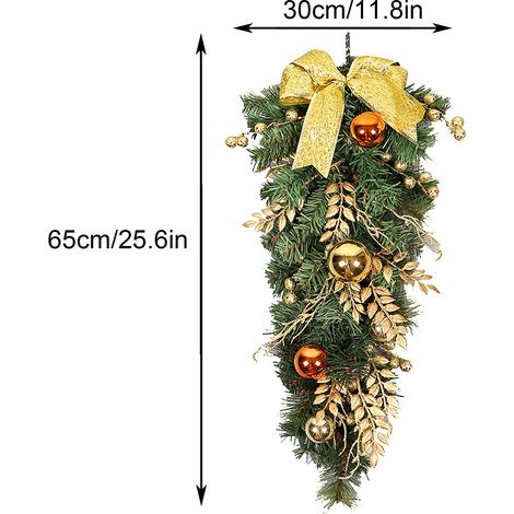 Guirlande de Noël décorative portable et raffinée de 65 cm pour sapin de Noël, idéale pour les centres commerciaux, les maisons et les jardins. (1/5)