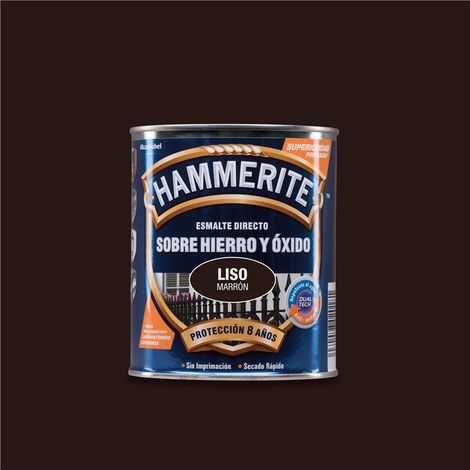 Hammerite Esmalte direscto sobre hierro y óxido liso Marrón 250 ml (1/4)