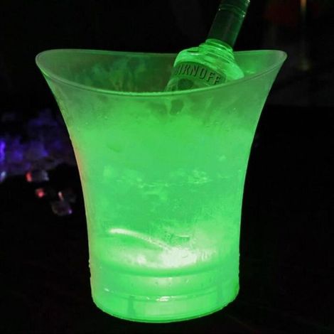 Lumière Led Up 4 Couleur Led 5l Nouveau Étanche En Plastique Led Seau À Glace Bars Boîtes De Nuit Champagne Bière S222 (1/4)