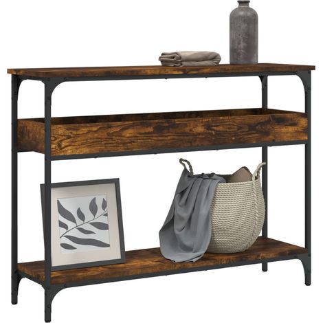 Konsolentisch mit Ablage Räuchereiche 100x29x75cm Holzwerkstoff