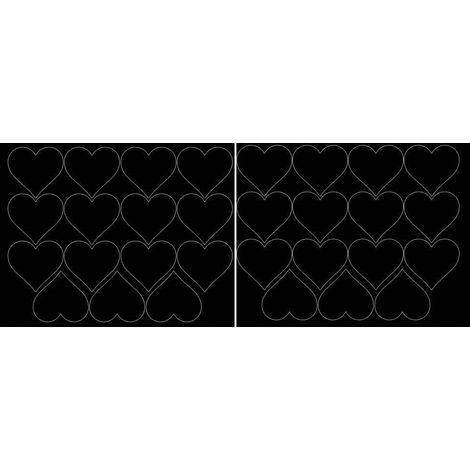 Pegatinas de corazones para el Día de San Valentín, 6 cm, 30 unidades, negro brillante.
