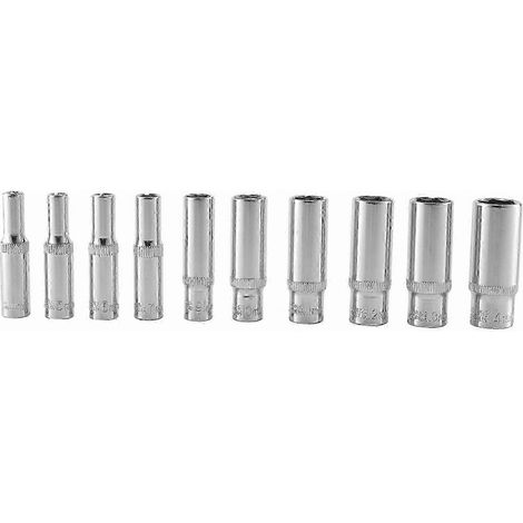 Coffret de douilles profondes 6 pans 1/4 pouce – Kit d'outils à main de 11 pièces en acier CRV. (1/5)