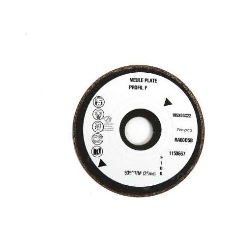 Meule d'affûtage chaîne tronçonneuse pour affûteuse Mini Jolly. Ø 105 mm. Epaisseur 3 mm (1/4)
