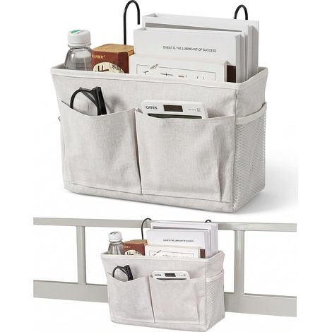 1 Pcs Organisateur Lit, Poche Suspendue, Toile Coton Lin, 30x20cm, 10kg, École Bureau Maison (1/5)