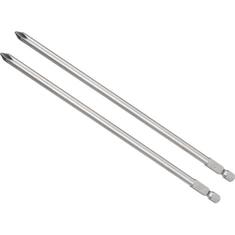 Phillips Croix Tournevis Mèches, PH1 200mm Long 1/4" Hex Tige, S2 Magnétique Phillips Perceuse Mèche - Applications: pour Puissance Impact Pilote, 2-Pièces (1/5)