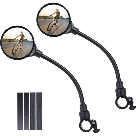 Specchietto retrovisore per bicicletta, 2 specchietti retrovisori grandangolari girevoli a 360°, specchietti di sicurezza convessi in acrilico per manubri da 22-30 mm, accessori per biciclette e motoc (1/5)