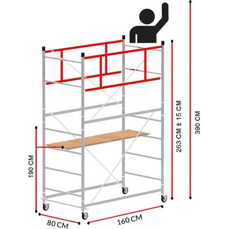 Echafaudage TERNO-1 (Hauteur de travail 3,9 m)