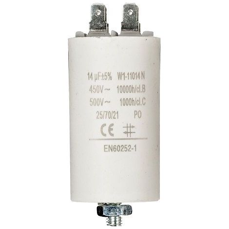 Condensador 14 uF 450 V Faston 1 uds. 14.0 uF Blanco (1/4)