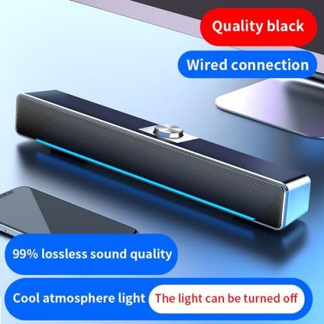 Standard noir - Barre De Son avec caisson De basses, système De Home cinéma, haut parleur Bluetooth, PC, ordi (1/4)