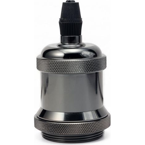 Pieds de lampes Vintage E27 douille de lampe,Edison Rétro suspension lampe,Solide Cuivre Douille pour Plafonds Bricolage Suspension lampe,Noir,1X (1/5)