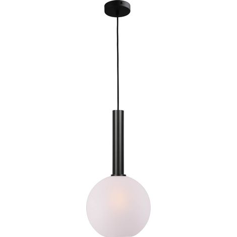 Lampe suspendue Ø 25cm Bella 2 Noir avec verre blanc mat - 2980-05-06-25 (1/3)