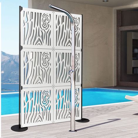 WOOD - Pannello in PVC traforato - Parasole - Colore: bianco - Misura: 73x73 cm