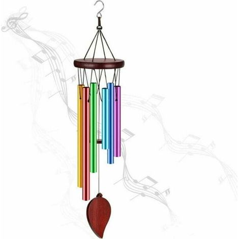 Memorial Wind Chimes Outdoor Deep Tone, 30'' Sympathy Wind Chimes avec 6 tubes métalliques Carillons éoliens pour femmes hommes, décoration intérieure extérieure pour jardin, terrasse, cour, café, mai (1/5)