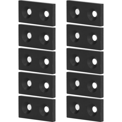 Caches en aluminium 3060 double trous, 10 pièces embouts profilé, couvercle métal alliage, pièces mobiles linéaires noires (1/5)
