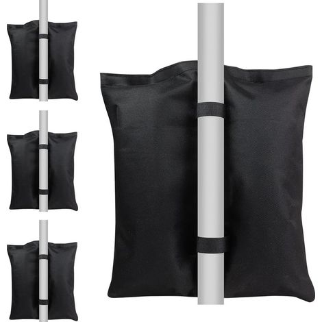 Paquet de 4 Sacs De Sable Poids, À Toute épreuve Poids de Sable Gazebo, Sacs de Poids de Sable pour Tente à Auvent Pop up, Parasol de Patio, Parasol, Sac de Pieds Lestés pour Trampolines, Noir (1/5)