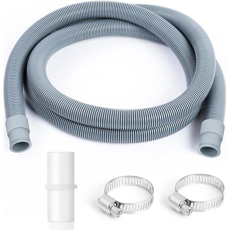 Universal Washing Machine Drain Hose Extension, with Hose Connector and Clamps (1/4)