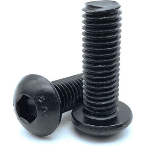 15/40/60 pièces M4 M5 Longueur 5-60 mm Vis à tête ronde hexagonale creuse en acier au carbone noir (1/3)