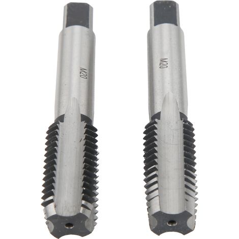 2 tarauds d'occasion métriques M20 à goujures droites en acier au carbone (1/5)