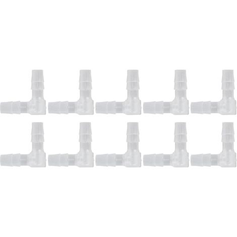 10pcs 6mm Plastic Elbow 90 Degree L Shape Fluted Fitting Barbed Adapter for Pipe (6mm) (1/5)