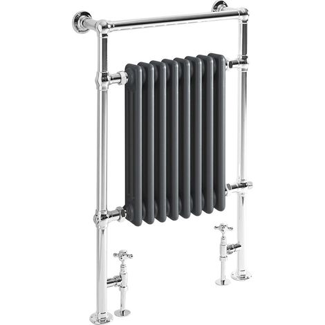 Hudson Reed Elizabeth - Sèche-Serviettes Mixte Rétro Sur Pieds Anthracite – 93cm x 62cm