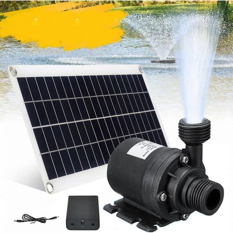 Pompe à eau solaire 20 W, débit 800 l/h, 12 V CC, pour fontaine de jardin - Faible niveau sonore (1/5)