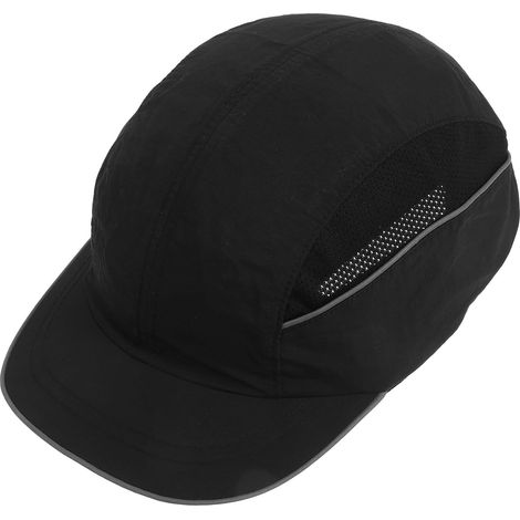 Casquette de Sécurité Antistatique Coquée Résistante aux Flammes avec Insert Respirant, Protection Tête Chantier et Industrie, Visière Longue, Noir (1/5)