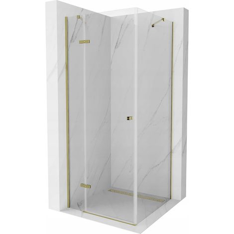 Mexen Roma cabine de douche battante 70 x 70 cm, transparent, or - 854-070-070-50-00 (1/5)