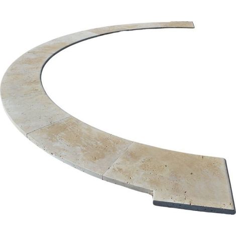 Margelles pour Bain Romain Travertin Beige classique 150x33x3 cm - À l'unité - Ti'ma Stone (1/3)