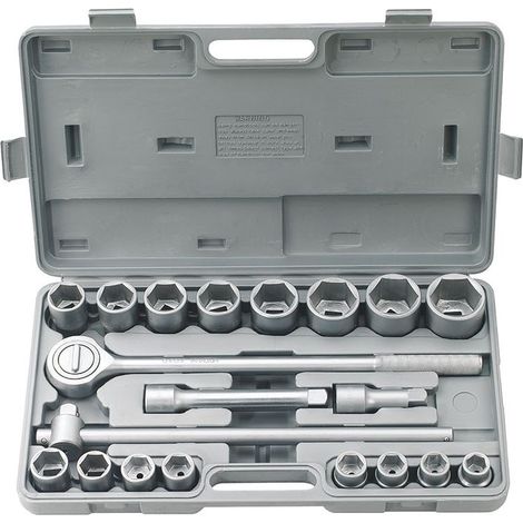 COFFRET 20 PCS CLÉ À CLIQUET DOUILLE MÉTRIQUE 3/4" 0181