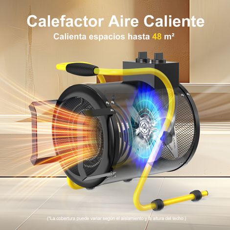 Calefactor de soplador profesional 5 kW - Radiador industrial, ángulo ajustable de 0-25° y termostato para obras - DAHTEC (1/5)