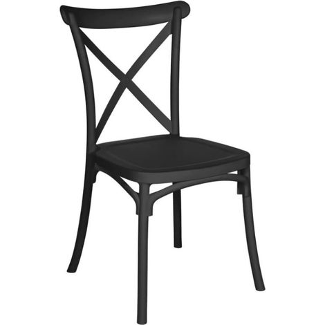 GLOUPIE Sedia Da Interno Ed Esterno Frankie In Polipropilene Nero, Impilabile, L 47,5 x P 48 x H 88 Cm (1/5)