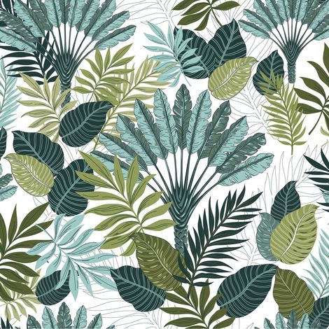 Nappe Toile cirée au mètre Feuille de panazio vert (1/2)