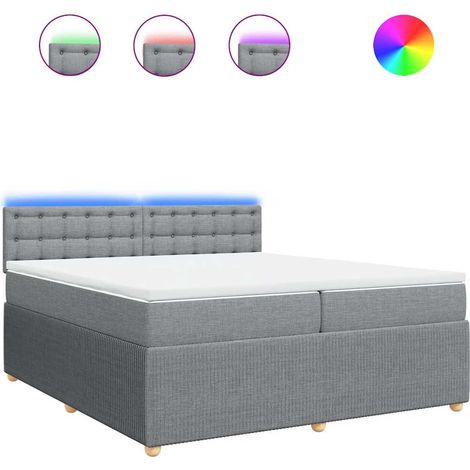 Maison Exclusive - Cama box spring con colchón tela gris claro 20