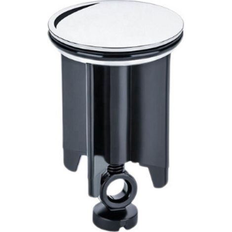 Universal 40mm Basin Plug - Chrome-Plated Brass Sink Plug with Rubber - Height-Adjustable Basin Lid - Anti-Limescale - Chrome Drain Plug for Basin (1/5)