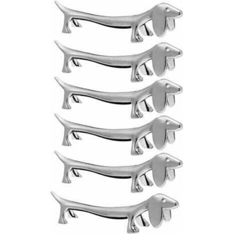 Fourchette, couteau, fourchette et cuillère en alliage de zinc créatif, argent - 6 pièces