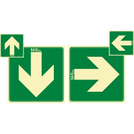 Señal Flecha Derecha Luminiscente | CLASE B (PVC 0'7 mm) - 450 x 450 mm