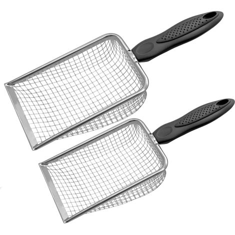 Tamis de Jardin, Set 2 Passoires Métalliques,Passoire de Jardin avec Poignée Antidérapante, en INOX avec Mailles 3,8 mm et 5 mm (1/4)