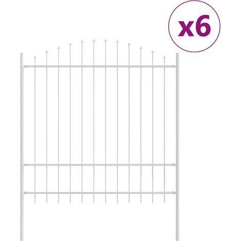 Maison Exclusive - Gartenzaun 6 pcs Weiß 170 x 215 cm Pulverbesch