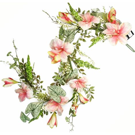 180cm Artificial Hanging Pink Lily Plant Realistic Garland Trailing (1/5)