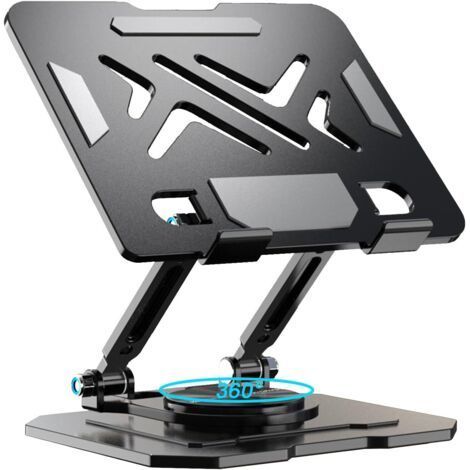 Tablet Holder, 360° Rotatable Desk Stand, Adjustable and Foldable, Stainless Steel Tablet Holder (1/4)