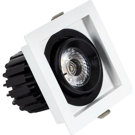 Spot LED Downlight COB Carré Orientable 360º Expert Color No Flicker CRI90 7W Coupe 82x82mm No Flicker 4000K Blanc neutre (1/4)