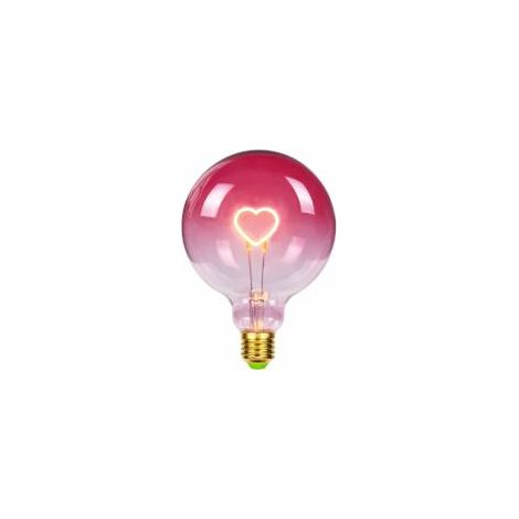 Ampoule Led Grand Globe Edison Ampoule G125 Rose Couleur Coeur Filament 2W Dimmable Spécialité Ampoule Décorative 220-240V E27 (1/4)