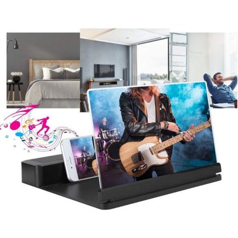 Schermo di ingrandimento Per Smartphone Con Cassa bluetooth altoparlanti 26 X 12
