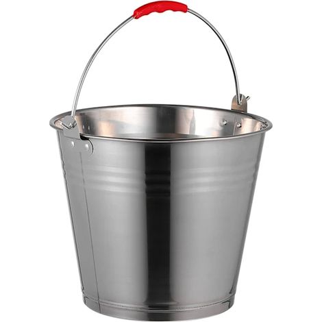 Filiyano-Seau en métal - Seau à eau, jardin, multi-usages - Acier inoxydable - 8 litres (1/5)