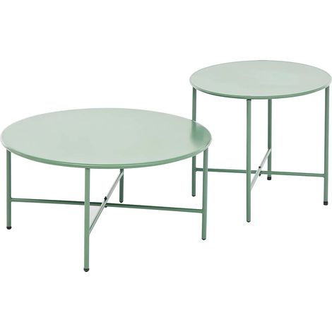 Tavolino da giardino in metallo Verde oliva - Lotto di 2 - NIKAO di MYLIA (1/4)