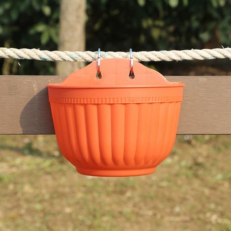 1 jardinière murale pour décoration de balcon de jardin extérieur, rouge brique, 21 cm (1/4)