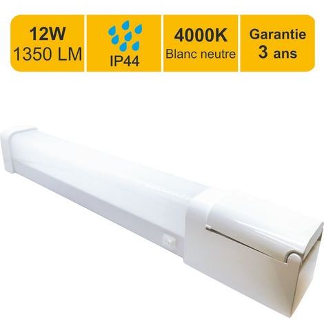Applique LED salle de bain 12W - 1350lm - 4000K + prises 16A 2P+T IP44 - garantie 3 ans (1/4)