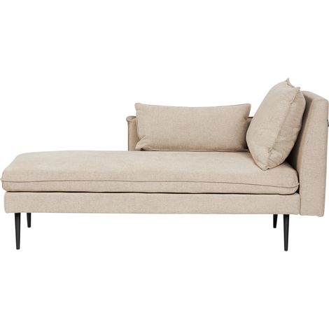 Chaise longue a la derecha con cojines fabricada en poliéster beige Yerres