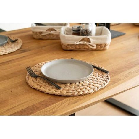 Set De Table - Jonc De Mer - 30 Cm - Rond - Lavable - Naturel - Lot De 6 (1/4)